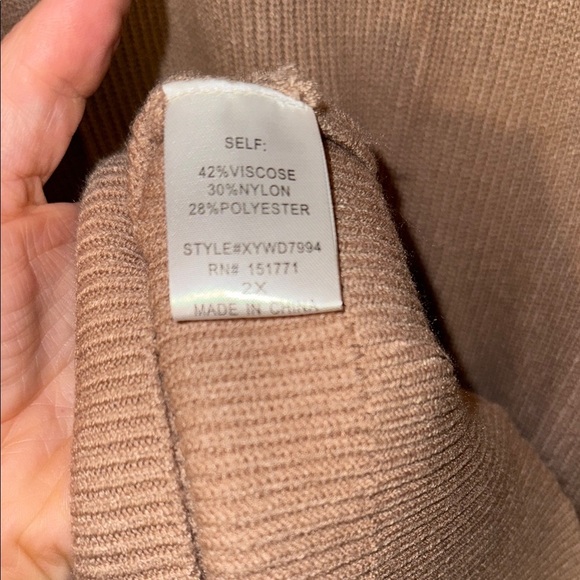 Chic Soul Tan Crew Neck Sweater Dress, Sz 2X, NEVER WORN - Picture 5 of 5